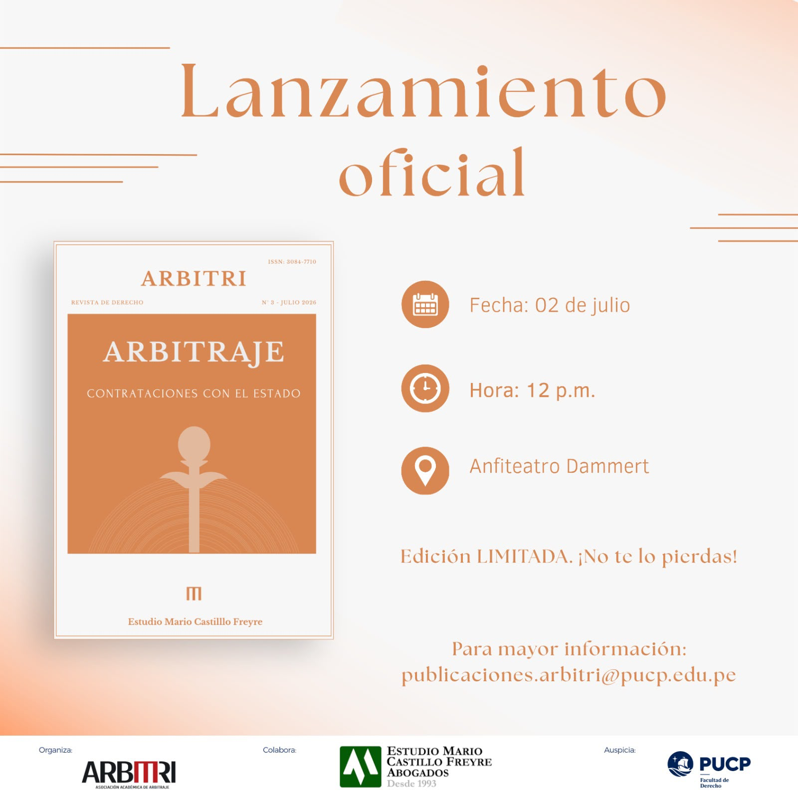 Lanzamiento Oficial de la III Edición de la Revista Especializada en Arbitraje de Contrataciones con el Estado